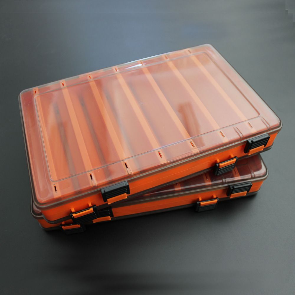 Two orange double-sided lure boxes