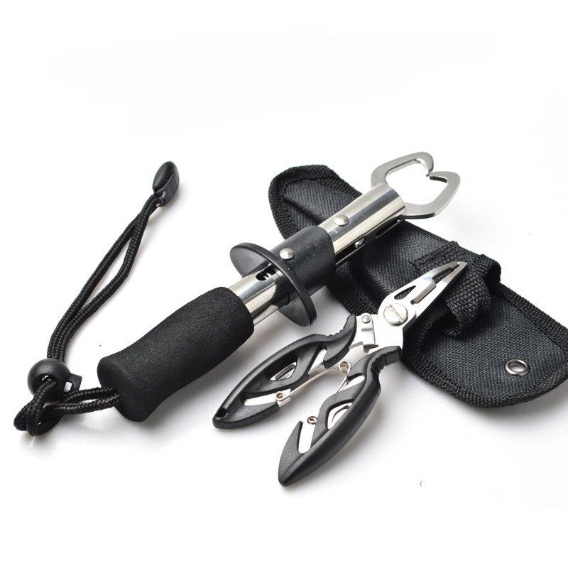 A black gripper and pliers with a holster