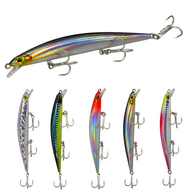 Five colour patterns of the minnow lure