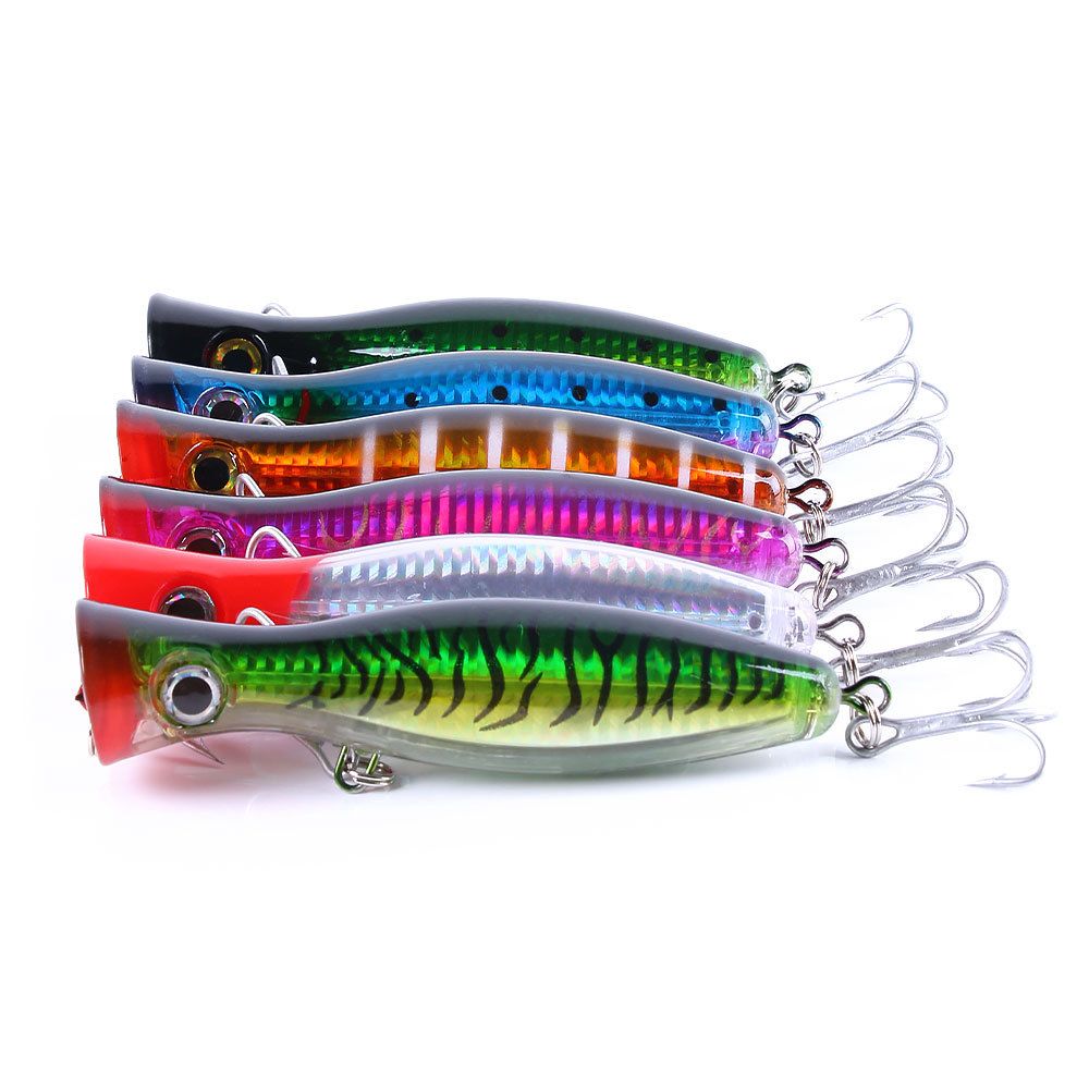 Seven poppers stacked in different patterns